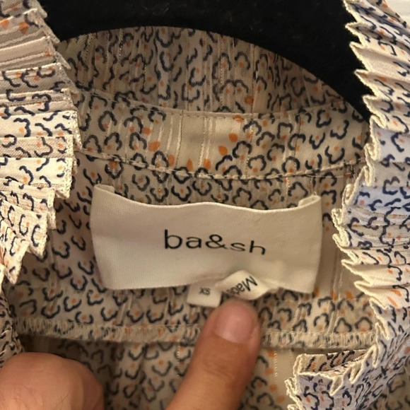 Ba&sh Precious Pleated Ruffle Detail Long Sleeve Blouse - Picture 4 of 8